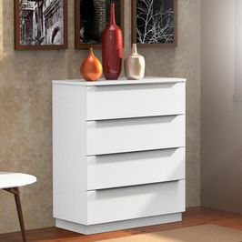 Cômoda Madesa 4 Gavetas - Branco Branco