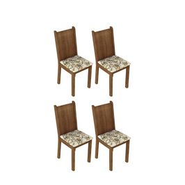 Kit 4 Cadeiras de Jantar 4290 Madesa Rustic/Lírio Bege Rustic/Lírio Bege