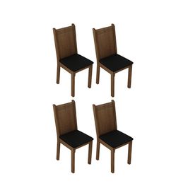 Kit 4 Cadeiras 4290 Madesa - Rustic/Preto Rustic/Preto