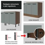 Balcão Gabinete de Pia 120 x 60 cm 1 Porta 2 Gavetas Rustic/Cinza (Sem Tampo) Agata Madesa