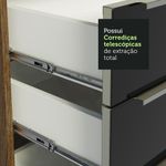 Balcão Gabinete de Pia Madesa Lux 120 cm 2 Portas 3 Gavetas - Rustic/Preto