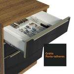 Balcão Gabinete de Pia Madesa Lux 120 cm 2 Portas 3 Gavetas - Rustic/Preto