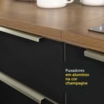 Balcão Gabinete de Pia Madesa Lux 120 cm 2 Portas 3 Gavetas - Rustic/Preto