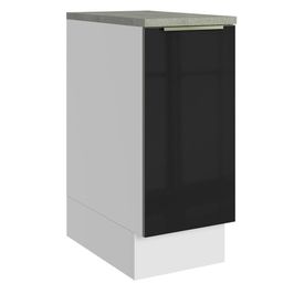 Balcão 35 cm 1 Porta Branco/Preto Lux Madesa Branco/Preto