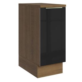 Balcão 35 cm 1 Porta Rustic/Preto Lux Madesa Rustic/Preto