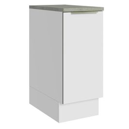 Balcão 35 cm 1 Porta Branco/Branco Veludo Lux Madesa Branco/Branco Veludo