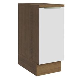 Balcão 35 cm 1 Porta Rustic/Branco Veludo Lux Madesa Rustic/Branco Veludo