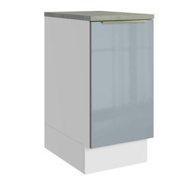Balcão 40 cm 1 Porta Branco/Cinza Lux Madesa Branco/Cinza