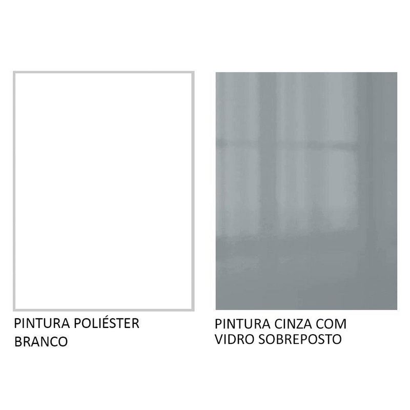 Balcão 40 cm 1 Porta Branco/Cinza Lux Madesa