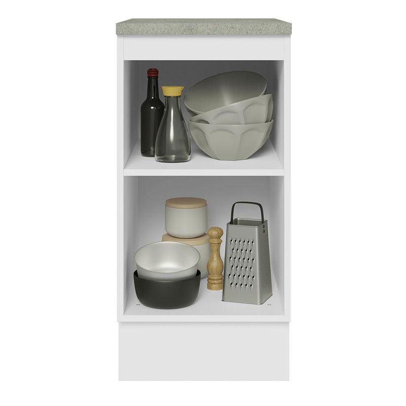 Balcão 40 cm 1 Porta Branco/Cinza Lux Madesa