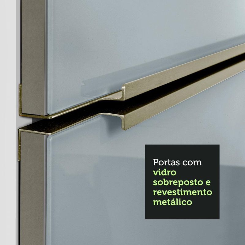 Balcão 40 cm 1 Porta Branco/Cinza Lux Madesa