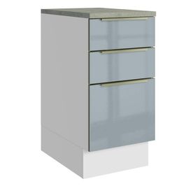 Balcão 40 cm 3 Gavetas Branco/Cinza Lux Madesa Branco/Cinza