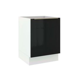 Balcão Madesa Lux 60 cm 1 Porta - Branco/Preto Branco/Preto