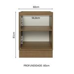 Balcão 60 cm 1 Porta Rustic/Cinza Lux Madesa