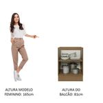 Balcão 60 cm 1 Porta Rustic/Cinza Lux Madesa