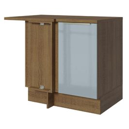 Balcão de Canto 1 Porta Rustic/Cinza Lux Madesa Rustic/Cinza