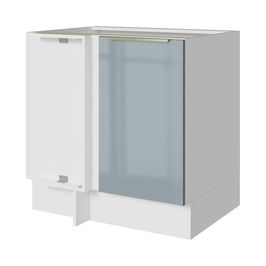 Balcão de Canto Madesa Lux 1 Porta - Branco/Cinza Branco/Cinza
