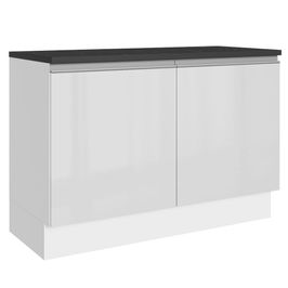 Balcão de Pia Cozinha 100% MDF 120 cm 2 Portas Branco Acordes Madesa Branco