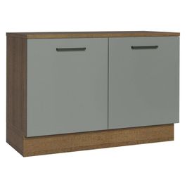 Balcão de Pia Cozinha 2 Portas (Com Tampo) Rustic/Cinza Agata Madesa Rustic/Cinza