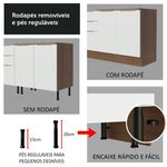 Balcão Gabinete 120 cm 1 Portas e 2 Gavetas (Com Tampo) Rustic/Branco Stella Madesa