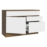 Balcão Gabinete 120 cm 1 Portas e 2 Gavetas (Com Tampo) Rustic/Branco Stella Madesa