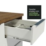 Balcão Gabinete 120 cm 1 Portas e 2 Gavetas (Com Tampo) Rustic/Branco Stella Madesa