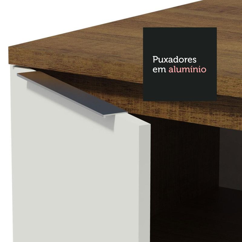 Balcão Gabinete 120 cm 1 Portas e 2 Gavetas (Com Tampo) Rustic/Branco Stella Madesa