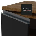 Balcão Madesa Glamy 120 cm 1 Porta e 2 Gavetas (Com Tampo) - Rustic/Preto