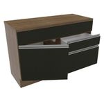 Balcão Madesa Glamy 120 cm 1 Porta e 2 Gavetas (Com Tampo) - Rustic/Preto