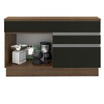 Balcão Madesa Glamy 120 cm 1 Porta e 2 Gavetas (Com Tampo) - Rustic/Preto