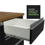Balcão Madesa Glamy 120 cm 1 Porta e 2 Gavetas (Com Tampo) - Rustic/Preto