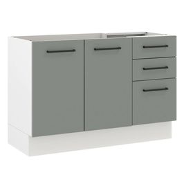 Balcão de Pia Madesa Agata 2 Portas e 3 Gavetas - Branco/Cinza Branco/Cinza
