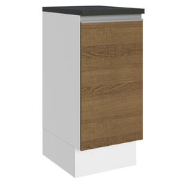 Balcão 100% MDF 35 cm 1 Porta Branco Rustic Acordes Madesa Branco/Rustic