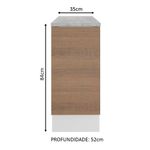 Balcão Madesa Stella 35 cm 1 Porta - Branco/Rustic