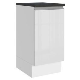 Balcão Madesa Acordes 100% MDF 40 cm 1 Porta - Porta Branco Brilho Branco