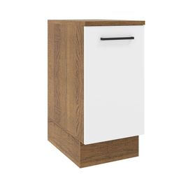 Balcão Madesa Agata 40 cm 1 Porta - Rustic/Branco Rustic/Branco