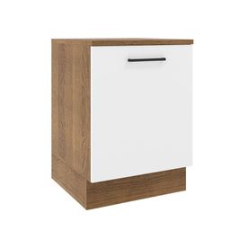Balcão Madesa Agata 60 cm 1 Porta - Rustic/Branco Rustic/Branco