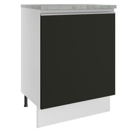 Balcão Madesa Glamy 60 cm 1 Porta - Branco/Preto Branco/Preto