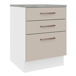 Balcão 60 cm 3 Gavetas Branco/Crema Agata Madesa Branco/Crema