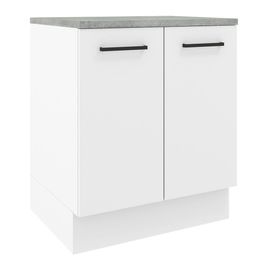 Balcão de Cozinha Madesa Agata 70 cm 2 Portas - Branco Rustic/Branco