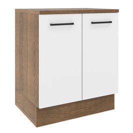 Balcão de Cozinha Madesa Agata 70 cm 2 Portas - Rustic/Branco Rustic/Branco