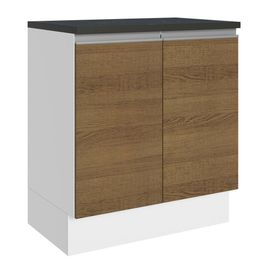 Balcão 100% MDF 70 cm 2 Portas Branco/Rustic Acordes Madesa Branco/Rustic