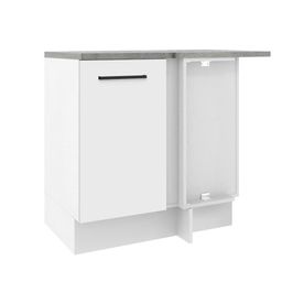 Balcão de Canto Madesa Agata 1 Porta - Branco Rustic/Branco