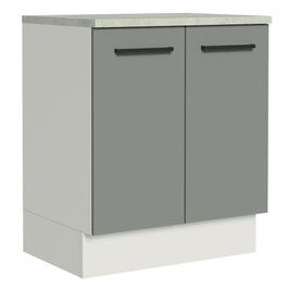 Balcão de Cozinha Madesa Agata 70 cm 2 Portas - Branco/Cinza Branco/Cinza