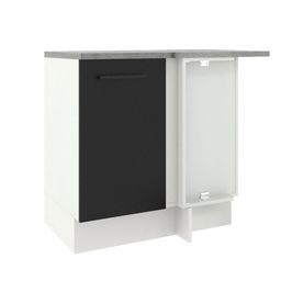Balcão de Canto Madesa Agata 1 Porta - Branco/Preto Branco/Preto