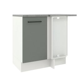 Balcão de Canto Madesa Agata 1 Porta - Branco/Cinza Branco/Cinza