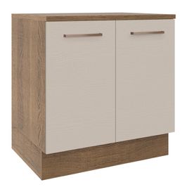 Balcão 80 cm 2 Portas Rustic/Crema Agata Madesa Rustic/Crema
