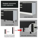 Balcão 100% MDF 80cm 2 Gavetas Branco/Preto Acordes Madesa