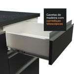 Balcão 100% MDF 80cm 2 Gavetas Branco/Preto Acordes Madesa