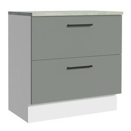 Balcão 80 cm 2 Gavetas Branco/Cinza Agata Madesa Branco/Cinza